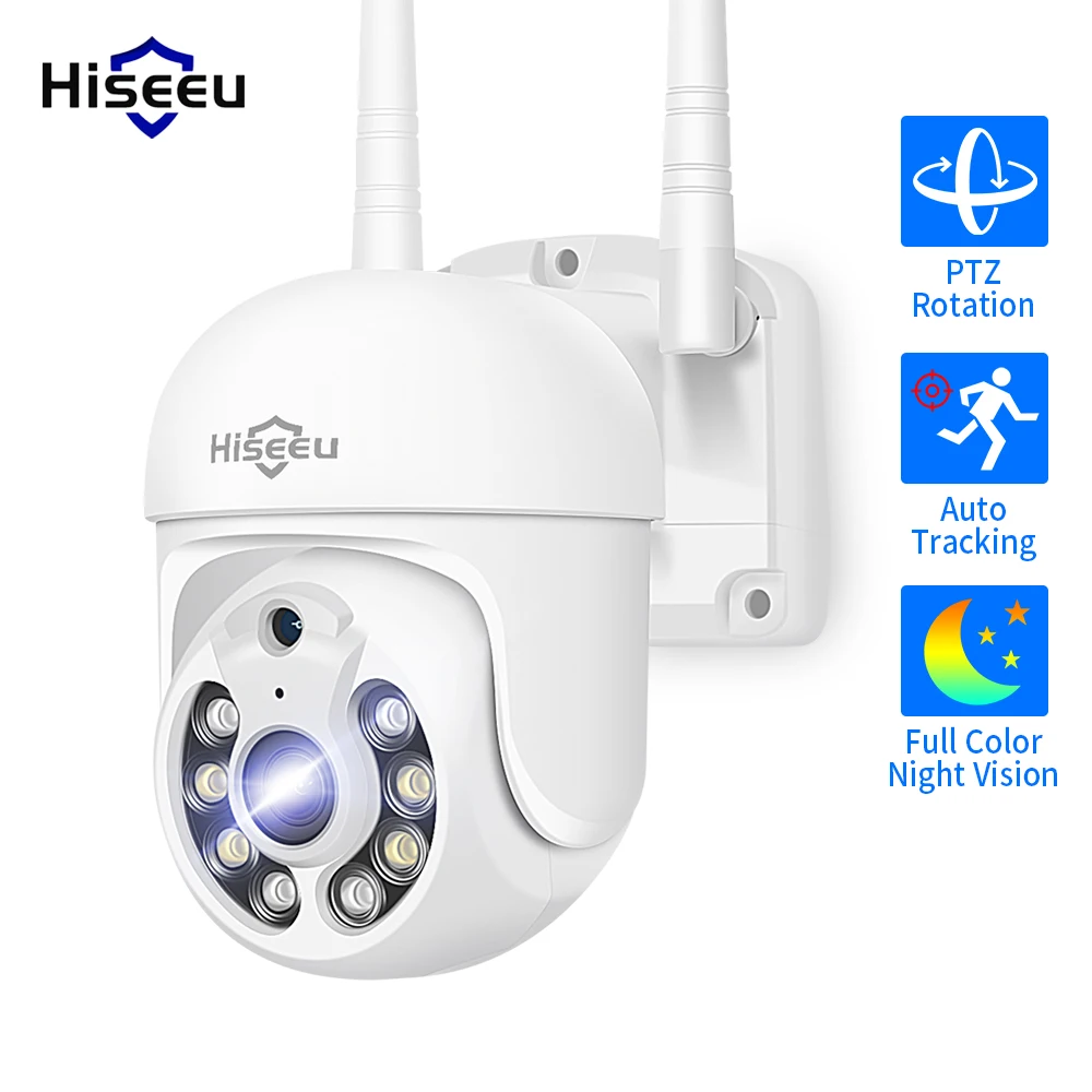Hiseeu 3MP WIFI камера наружная 5X цифровой зум PTZ IP аудио P2P CCTV наблюдения автоматическое