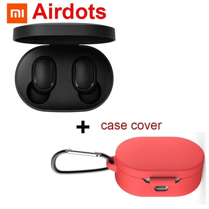 Новые Xiao mi Red mi AirDots Bluetooth наушники TWS ga mi ng гарнитура наушники Handsfree mi AirDots наушники для Android iphone - Цвет: add red cover