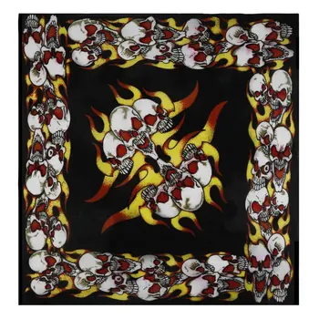 

Headband Bandana Stretchable Theme Flame Cowboy Skull Pattern Skeleton Cycling Headwear Hip Hop Style Neck Face Mask