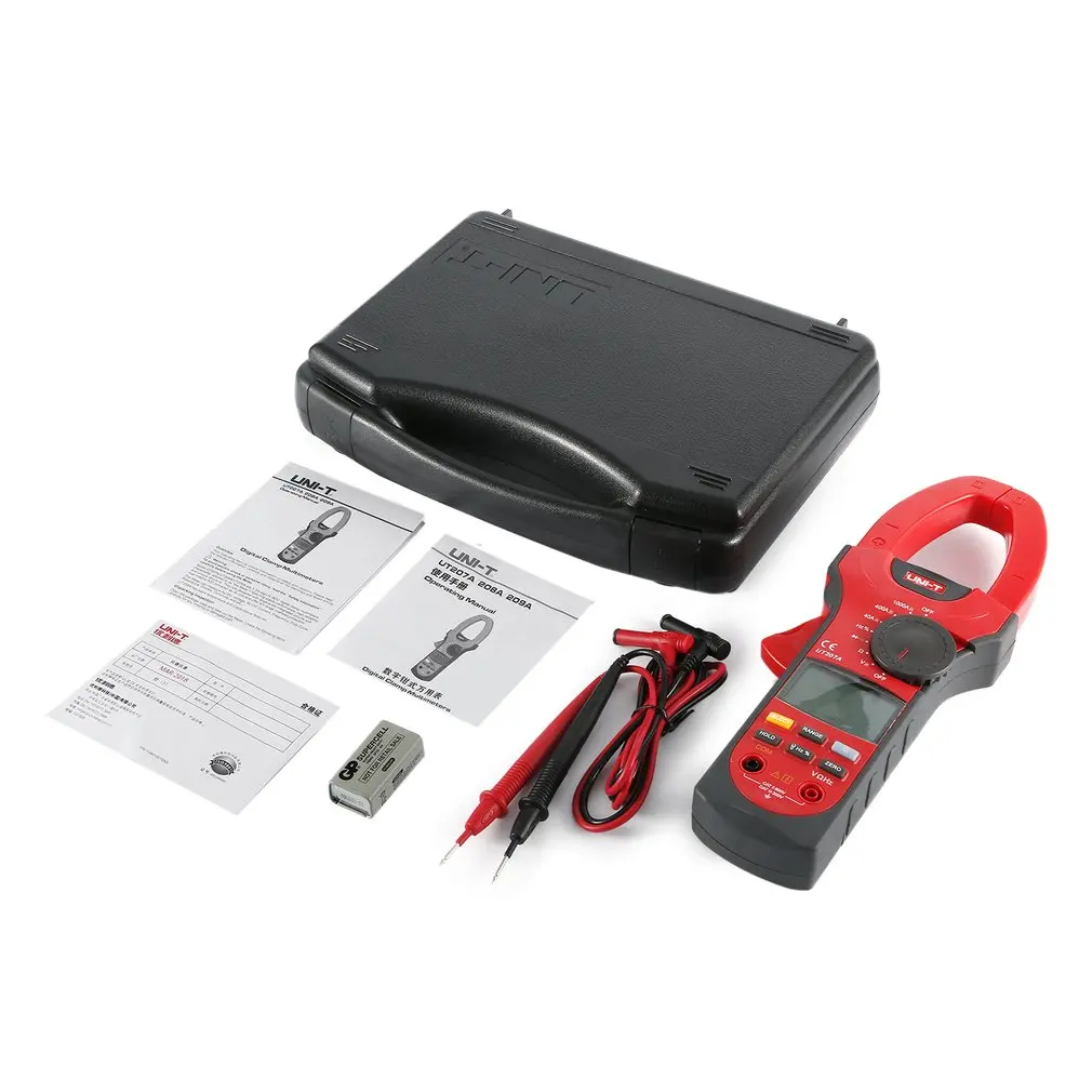 

Digital Clamp Meters UNIT DC/AC Volt Amp Diode Multimeter Ammeter Multitester Current Voltage Resistance Tester ProbeUT207A
