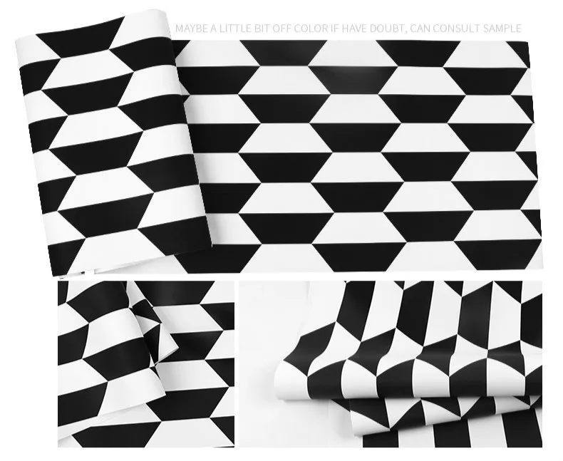Современные европейские 3D Черно-белые клетчатые обои модные простые белые желтые красные коричневые водонепроницаемые ПВХ обои для гостиной
