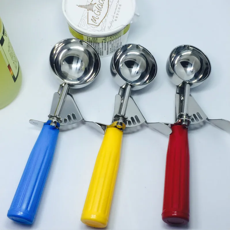 Stainless Steel Ice Cream Scoop Tool cookie scoop Icecream Spoon Kitchen Gadgets Sticks Mashed Potatoes Watermelon Spoon 1P