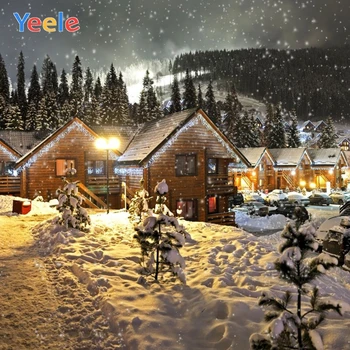 

Yeele Christmas Backdrop Happy New Year Winter Snow House Forest Newborn Baby Photography Background For Photo Studio Photocall
