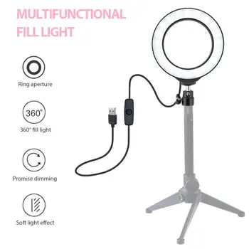 

4.7inch LED Ring Light Photographic Selfie Ring Lighting White Light Mode For Smartphone Youtube Makeup Video
