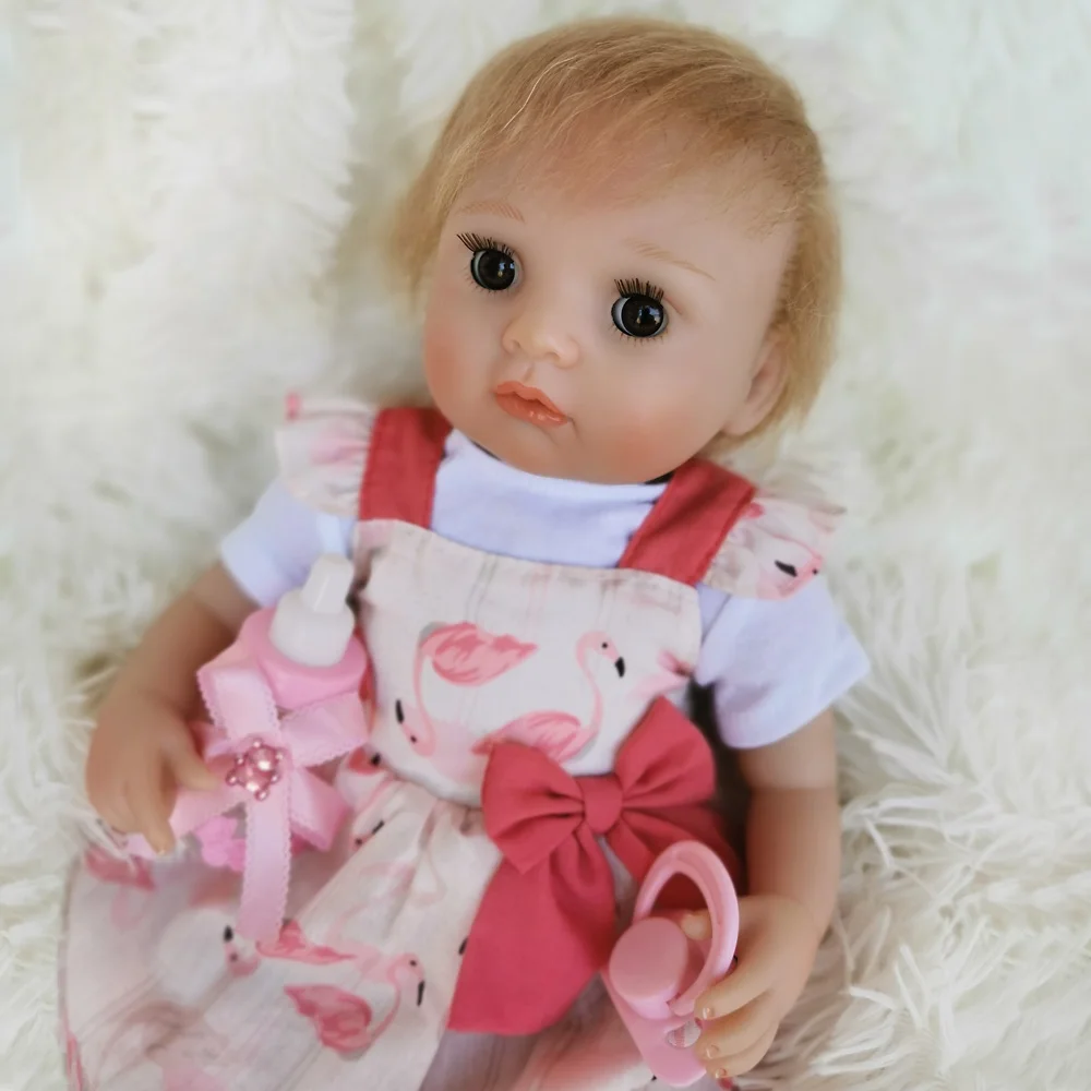 Милая мягкая силиконовая Детская кукла Bebe reborn, мигающие глаза, настоящая живая кукла для новорожденных девочек, игрушки 40 см, мягкие куклы на ощупь