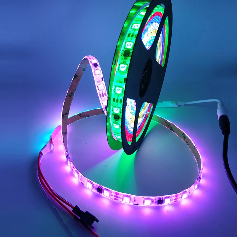 WS2811 5050 RGB адресуемых светодиодные полосы пикселей светильник полный Цвета 12V