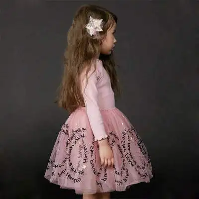 Style 5 Платья для маленьких девочек от 3 до 10 лет, Детские сетчатые платья с длинными рукавами и звездами для девочек, праздничное платье принцессы Детская осенняя одежда для малышей - Цвет: Style 5