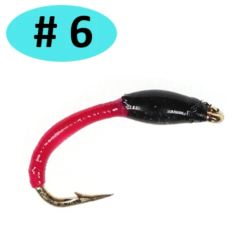 Color 6 ICERIO 8 шт. Midges Buzzer Nymphs мухи форели рыболовные приманки - Цвет: Color 6