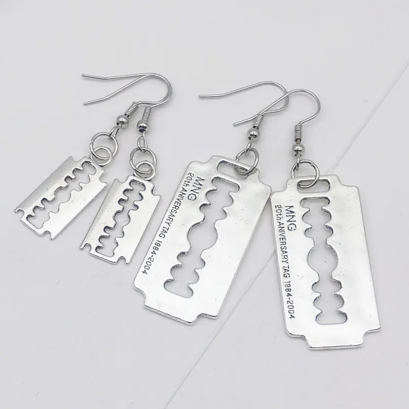 Divertente Goth Punk Blade Orecchini Per Uomo Donna Rock A Razor Blade Orecchini E Girl 90S Grunge Aros Accessori Estetici Gioielli