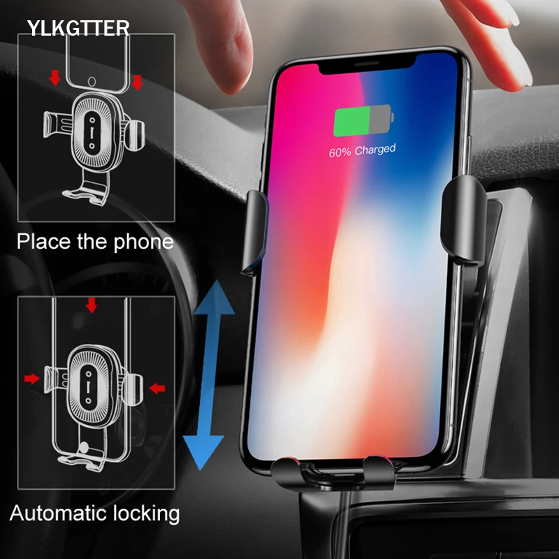 YLKGTTER Автомобильный кронштейн для IPhone Xiaomi huawei беспроводной гравитационный автомобильный держатель телефона Беспроводная зарядка розетка навигационное устройство