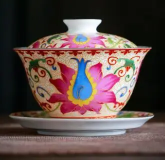 Новое поступление Jingdezhen высококачественная керамическая пиалы для чая эмалированная чаша для китайского кунг-фу Gaiwan, чайная чашка чайная чаша чайная посуда