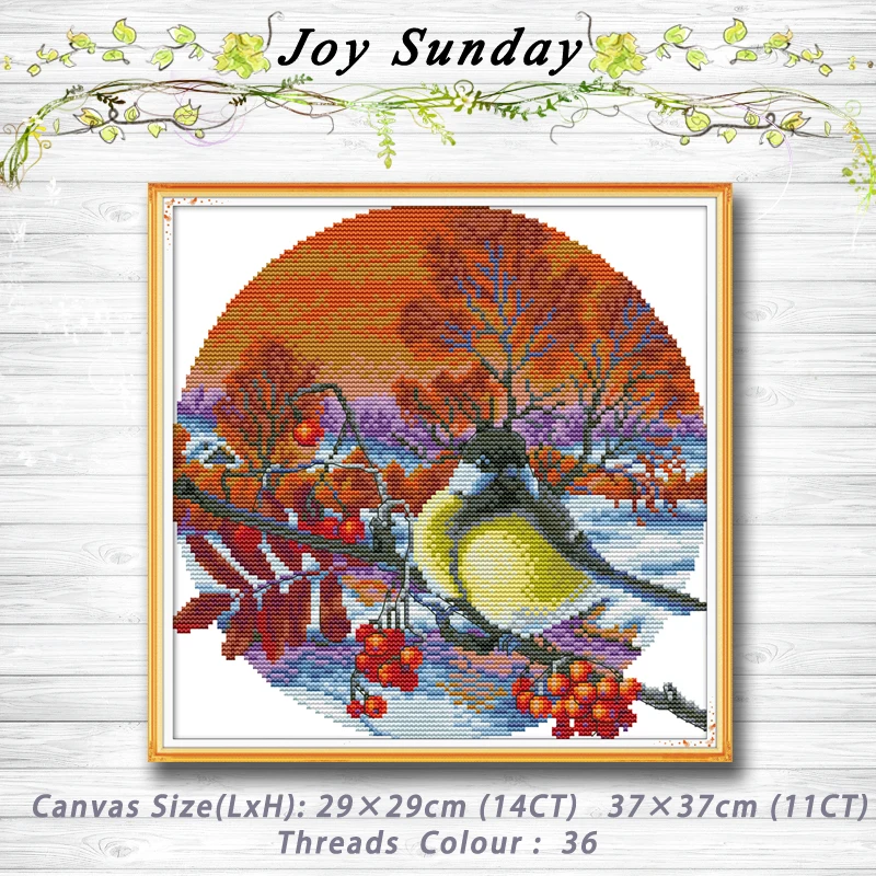 

Little Bird And Hawthorn decor painting dmc 14CT 11CT counted cross stitch kits embroidery sets Needlework Sets Home decor