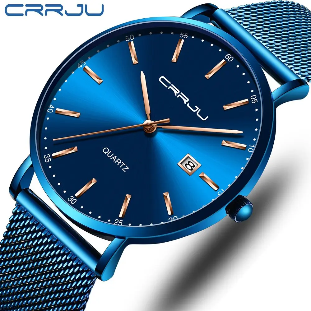 Online CRRJU men watch Top Brand Luxury men s wristwatch Fashion Casual ultra thin Minimalist watch Quartz date clock Relogio Masculino