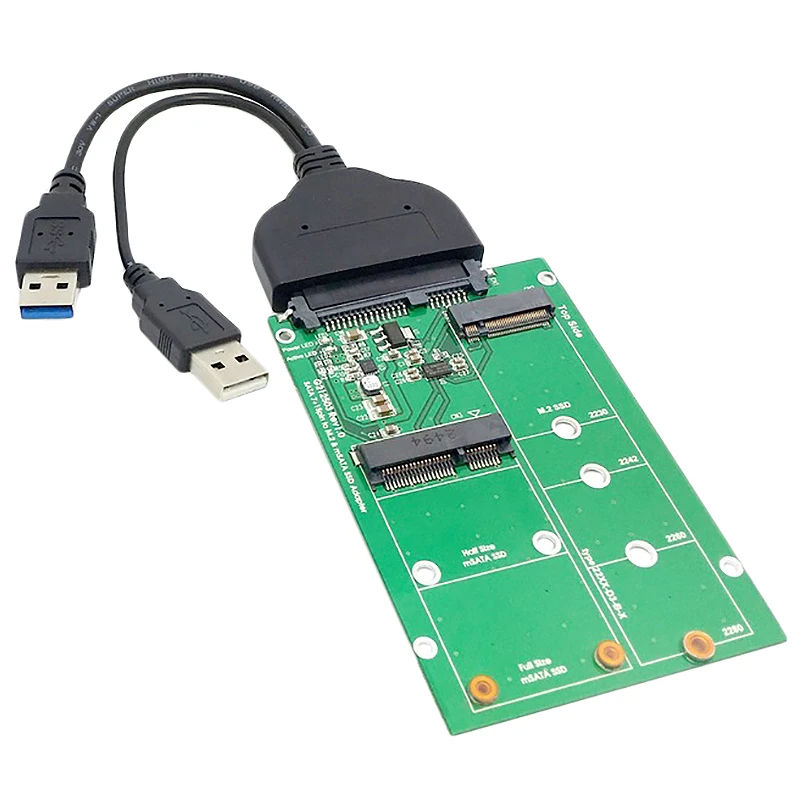 Usb 3,0 на Sata 22Pin 2,5 дюйма жесткий диск 2 в 1 комбо мини pci-e 2 полосы M.2 Ngff& Msata Ssd адаптер конвертер