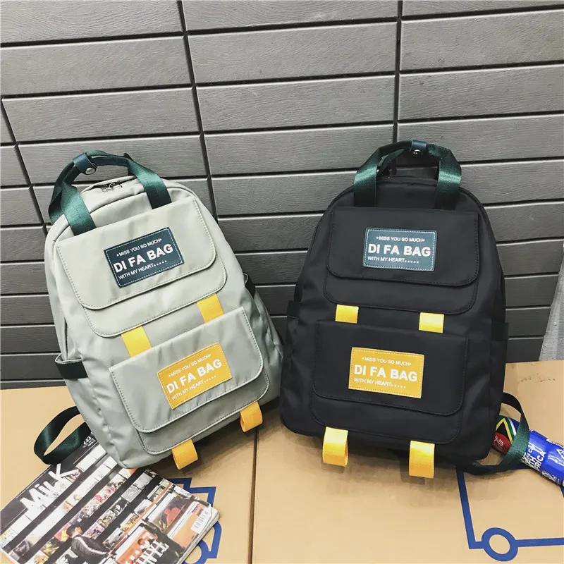 

2019 Backpack Women's Korean-style Harajuku Ulzzang Versatile Simple Backpack Campus High School Schoolbag