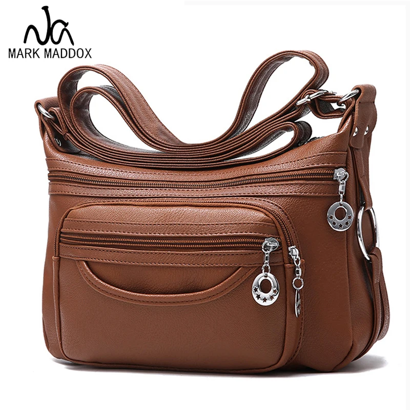

Ladies Casual Hobos Crossbody Bags Women Messenger Bags Soft washed PU Leather Shoulder Bag Female Handbag Zipper Decoration