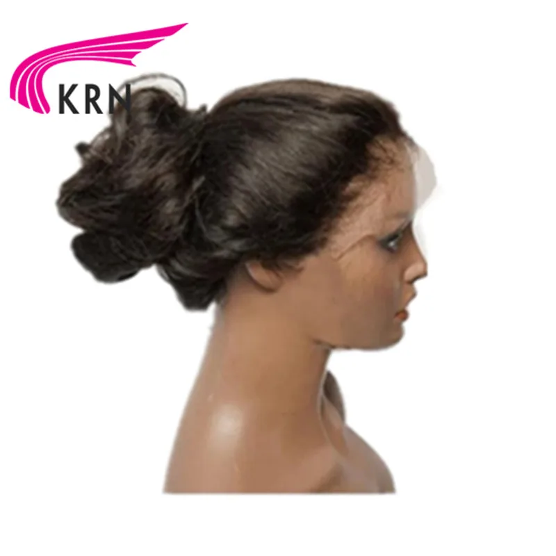 КРН волнистые 13x6 кружева спереди средний коэффициент "-22" дюймов Remy человеческие волосы парики натуральный цвет с детскими волосами предварительно выщипанные часть