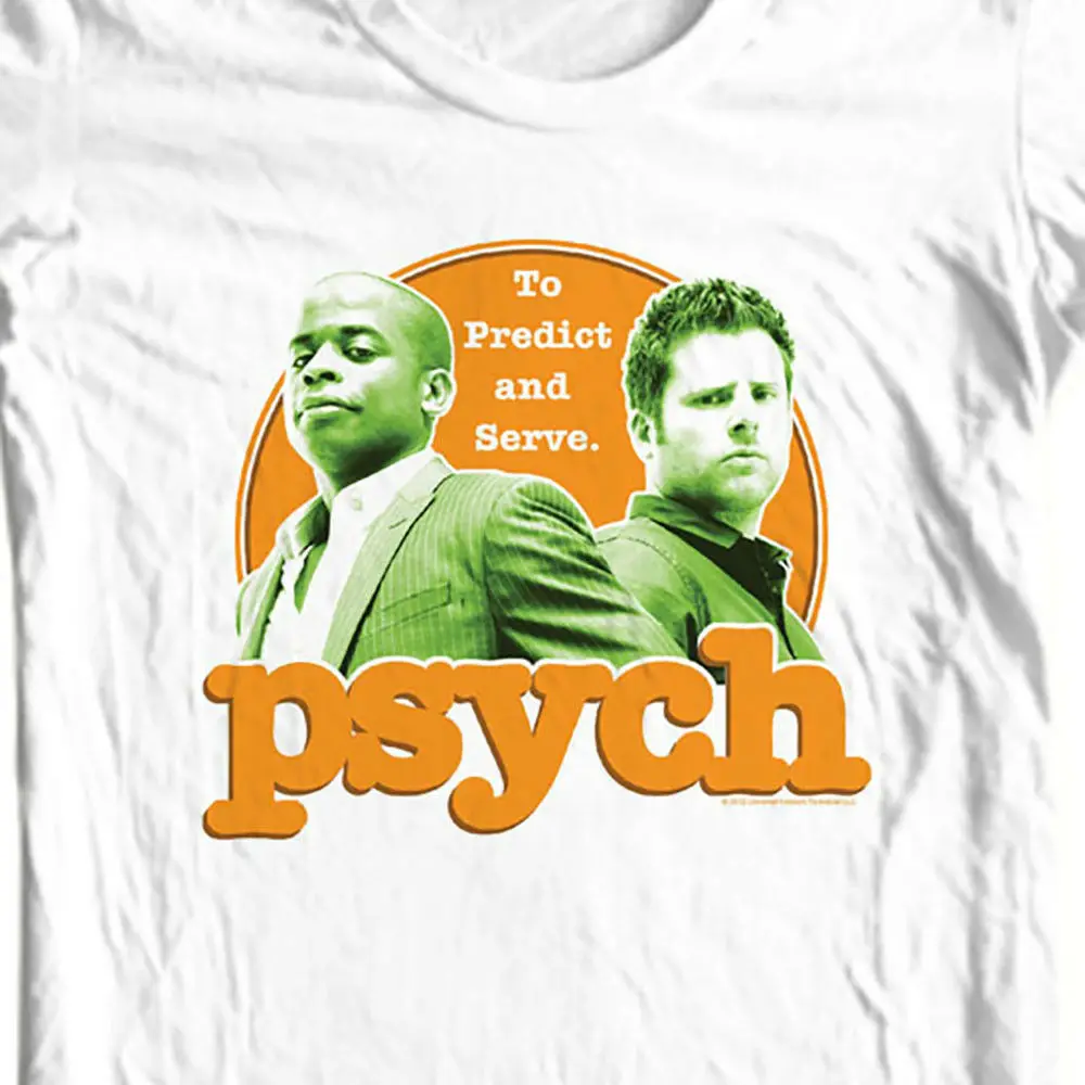 Psych To predicate Serve T Shawn and Gus detective TV Show USA Футболка Harajuku модная повседневная|Футболки| |