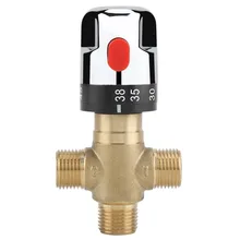 

1PC Brass Pipe Thermostatic Mixing Valve Thermostat Faucet Water Temperature Control Faucet Cartridges for Bathroom Kitchens