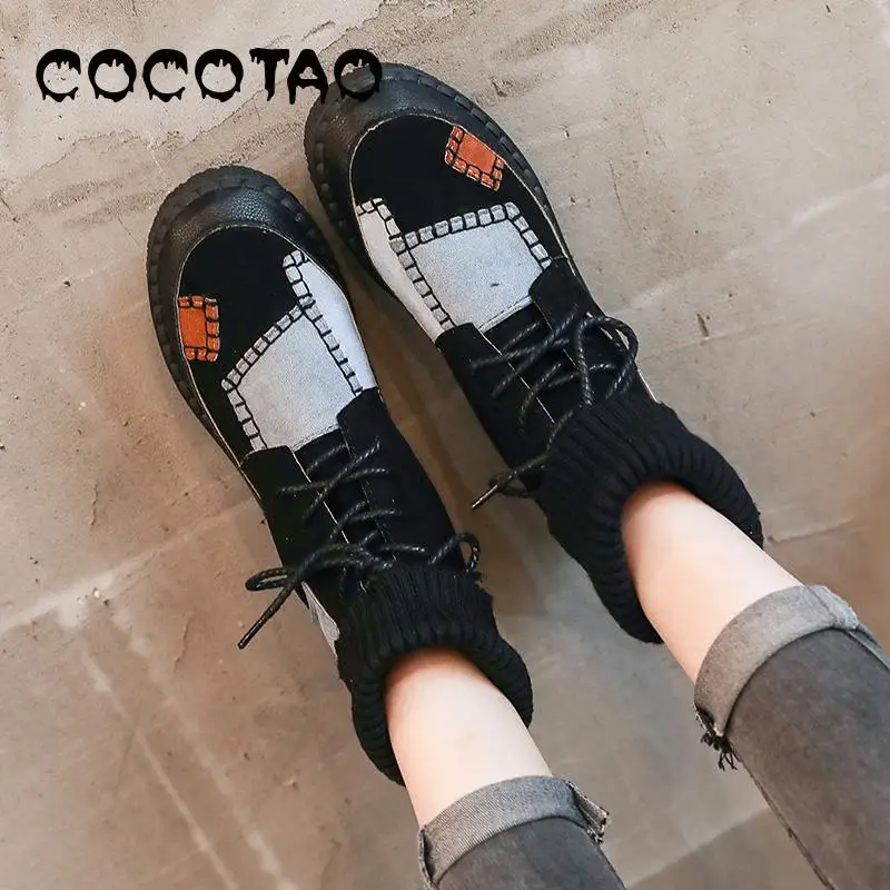 

Web Celebrity Big Yards High Help Female Shoes 2019 New Tide Hip-hop Han Edition 41-43 Students Joker Beggar Shoes Women Winter