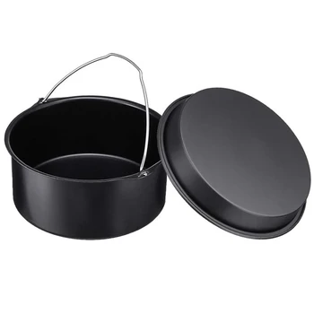 

Air Fryer Accessories 6 Inch Cake Barrel Pizza Pan Fit for All 3.2QT - 5.8 QT Standard Deep Fryers Non-Stick Backing