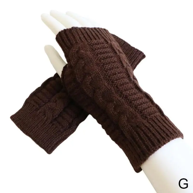 Зимние теплые вязаные перчатки митенки перчатки дл пар мужчин и женщин ...