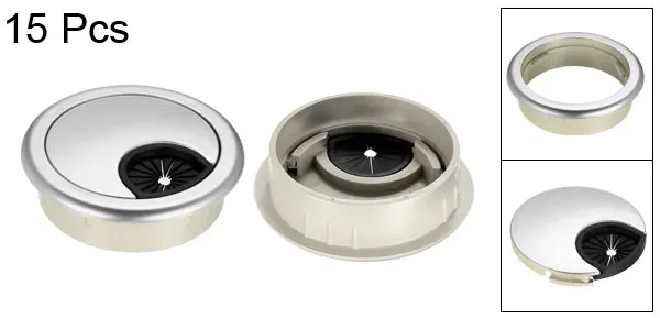 53mm Silver Tone Uxcell 15 шт./партия крышка для кабельного отверстия ABS настольная втулка для 50 мм 53 мм 60 мм 80 мм проводной Органайзер Черный Белый Серебряный тон - Цвет: 53mm Silver Tone