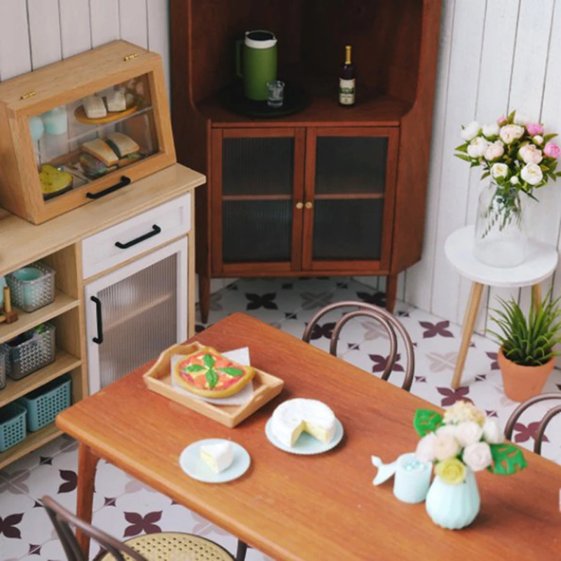

1:6 dollhouse miniature Mini Storage Basket furniture accessories kitchen bathroom toy for sylvanian collectible families Gift