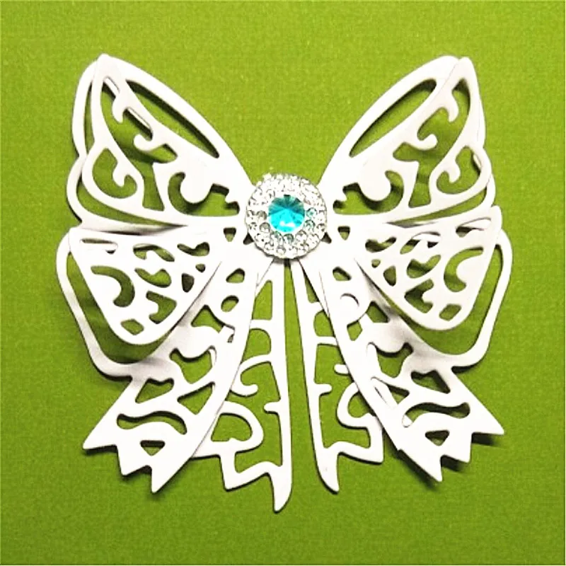 

Kokorosa Lace Bow Metal Cutting Dies Crafts Frame Die Cut for New 2019 DIY Scrapbooking Card Making Album Embossing Stencil