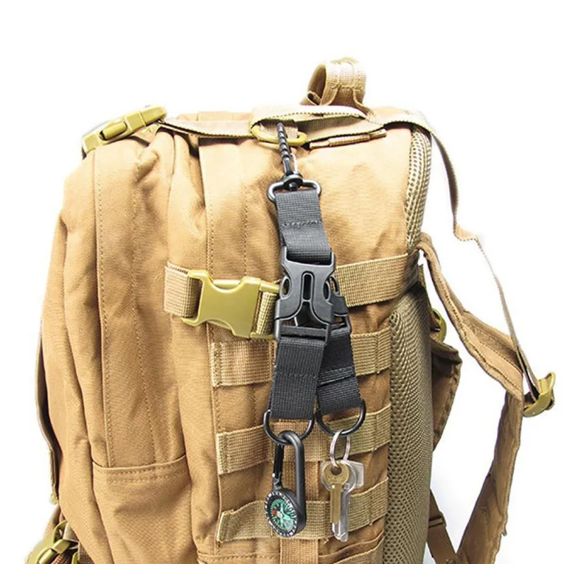

Outdoor Multifunctional Carabiner EDC Tactical Nylon Webbing Backpack Hook D-Shaped Double-split Quick Hanging Accessories