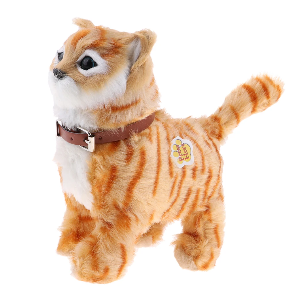Walking Stuffed Animal Plush Cat Children Toddler Early Learning Educational Toys, Realistic Meow & Lifelike Appearance- 22x21cm Walking Stuffed Animal Plush Cat Children Toddler Early Learning Educational Toys, Realistic Meow & Lifelike Appearance- 22x21cm