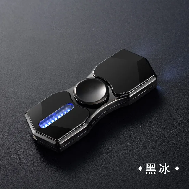 Бежевый Новинка USB зажигалки светодиодный ручной Спиннер электронная беспламенная электрическая зарядка плазменная Зажигалка Спиннер ветрозащитный - Цвет: Бежевый