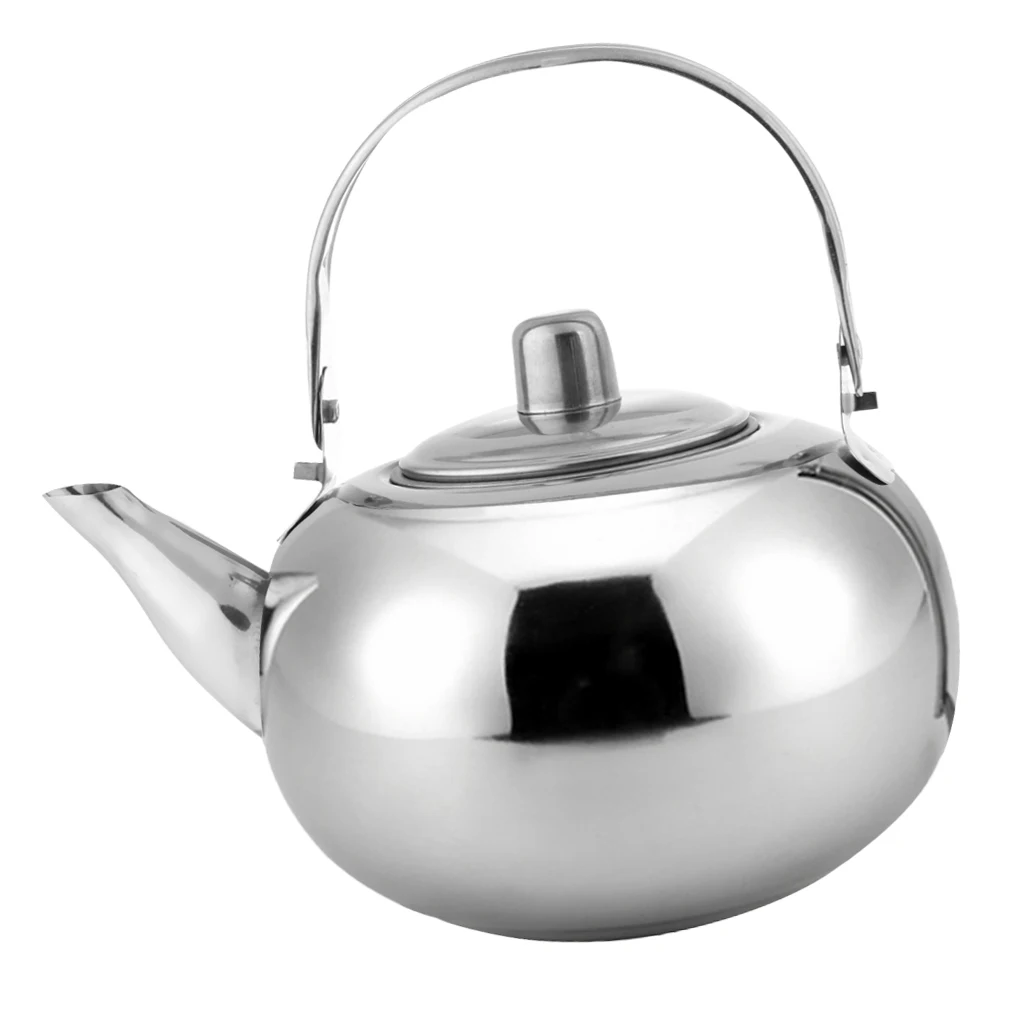 Silver 1.5L 1000 мл/1500 мл/2000 мл/2500 мл Прочный Открытый Кемпинг из нержавеющей стали чайник водопота посуда серебро/золото - Цвет: Silver 1.5L