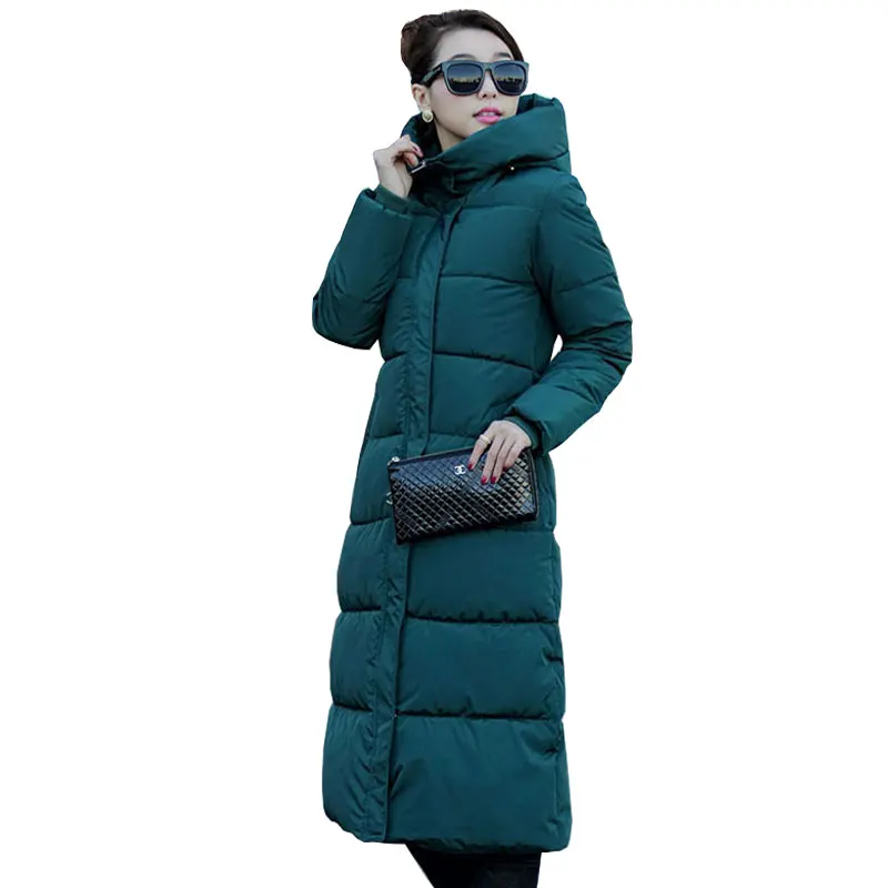 Kopen Kleurrijke Hooded Winter Down Jas Jas Lange Dikke Warme Vrouwen Casaco Feminino Abrigos Mujer Invierno Gewatteerd Katoen Gevoerde Parka