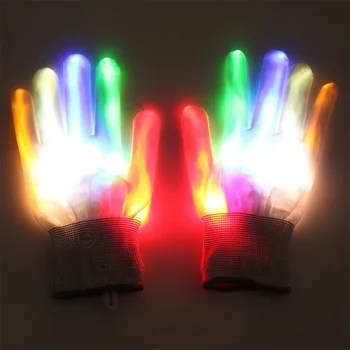 

Colorful LED Gloves Fiber Optic Flashing Gloves Luminous LED Gloves for Parties Supplies 1 Pair