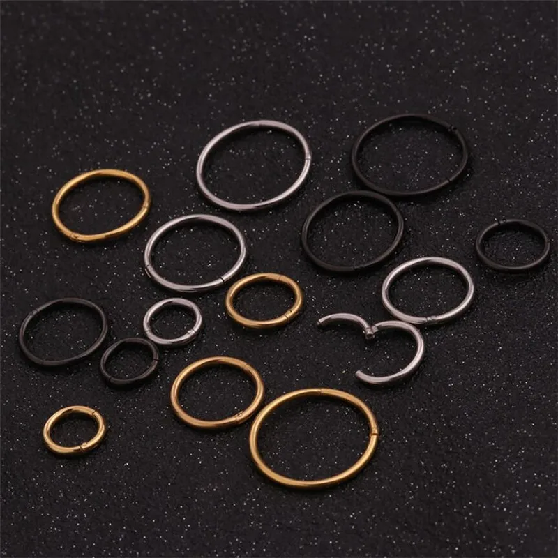 Hoop earrings 1pc 6/8/10/12/14/16mm Cartilage Earring Helix Tragus Daith Conch Snug Ear Piercing Body Jewelry Huggie Nose Nostril Ring