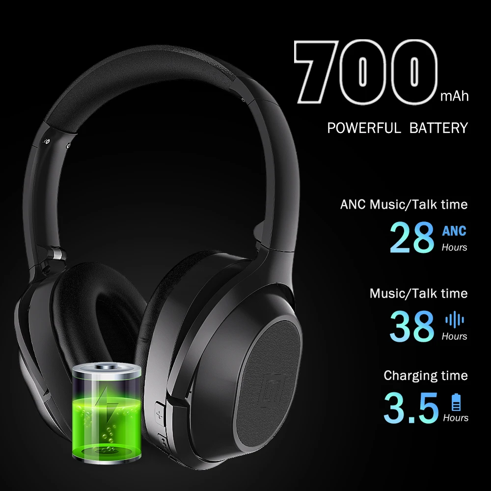 Langsdom BT25 активное шумоподавление беспроводные Bluetooth наушники ANC Hifi 3D игровая
