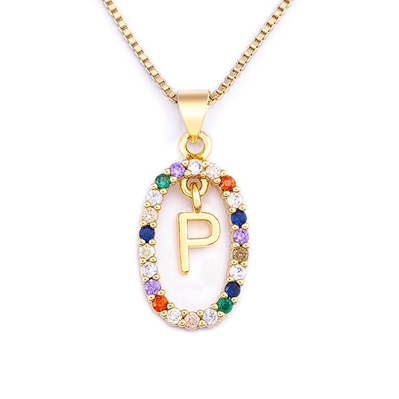 Hot Sale Colorful 26 Letters A - Z Initial M S C K Alphabet Pendant Long Chain Necklace Name Jewelry Women Accessories Gift