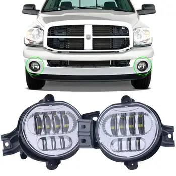 

Black/Chrome 2pcs 2018 New Version LED Fog Light for Dodge Ram 1500 2002-2008 Dodge Ram 2500/3500 Pickup Truck 2003-2009