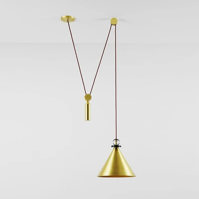 1 light gold Современный светодиодный подвесной светильник в скандинавском стиле, дизайнерский подвесной светильник в виде металлического шкива для спальни, светильник для ресторана, Новинка - Цвет корпуса: 1 light gold