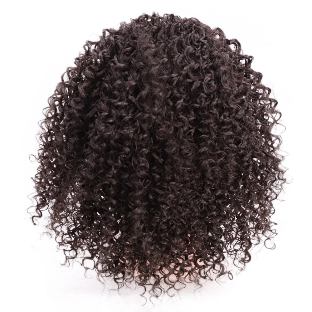 AISIBEAUTY афро кудрявый конский хвост наращивание волос шнурок Афро-американский короткий обруч шиньон синтетический слоеный клип в шиньон - Цвет: PT103-4