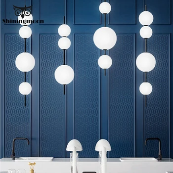 

Modern LED White Gourd Glass Pendant Lights Nordic Creative Restaurant Kitchen Hanging Lamps Living Room Pendant Lamp Luminaria