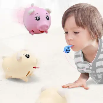

Smart Whistle Voice Control Pig Car Baby Toy Early Education Lighting Dancing Music Cartoon Piggy Christmas Gift for Kids