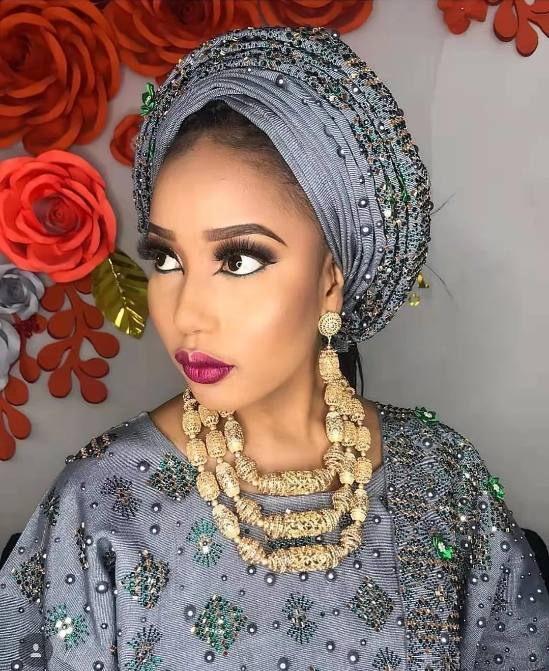 

Роскошные индийские свадебные бусины, ювелирные изделия, потрясающие медные золотые нигерийские Свадебные модные африканские бусины, комплект украшений, коллекции ABG039