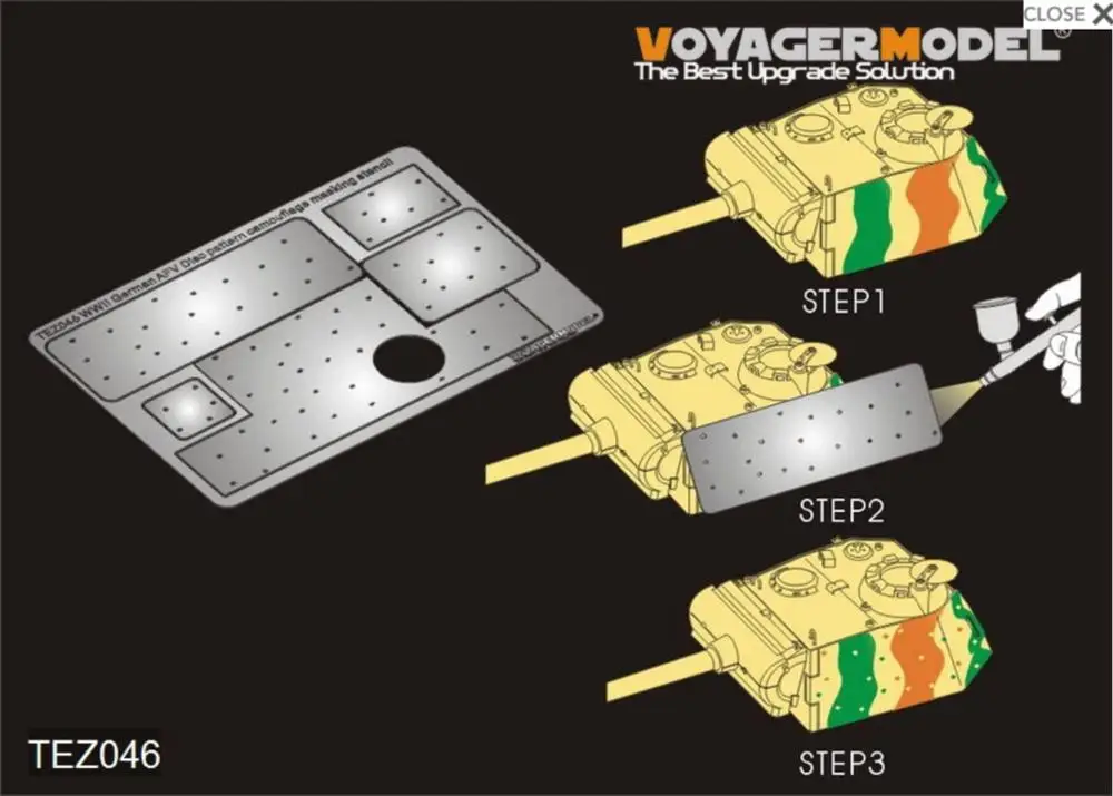 VOYAGER TEZ046 1/35 WWII German AFV Disc pattern camouflage ing stencil 2 GP