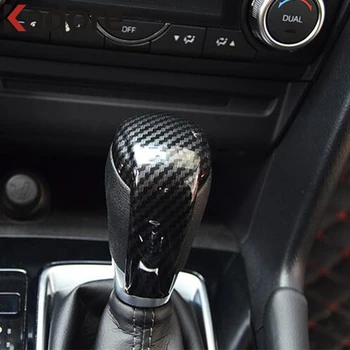 

For Mazda CX-3 CX3 2017 2018 2019 Carbon Fiber Interior Gear Shift Head Cover Trim Frame Sticker Car Styling Accessories