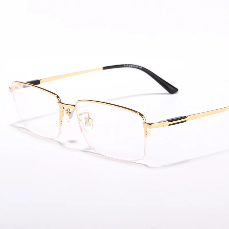 

width-142 Titanium Half Rim Men Temperament Steady Simple Glasses Eyewear Myopia Glasses Ultra Light Generous Eyeglasses Frame