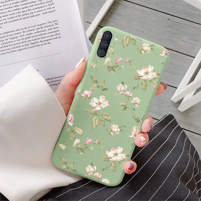 kawaii phone case samsung For Samsung Galaxy A11 M11 Case Soft Silicone Back Covers For Samsung A M 11 GalaxyA11 GalaxyM11 Protective Flower Bumper Coque silicone cover with s pen Cases For Samsung