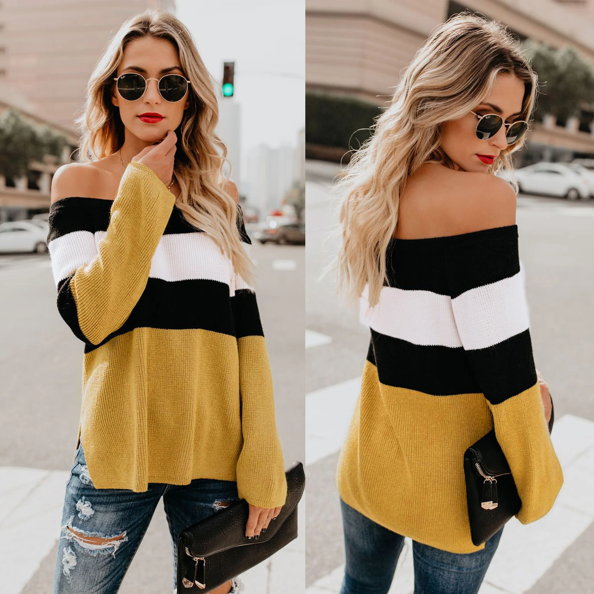 yellow woolen top