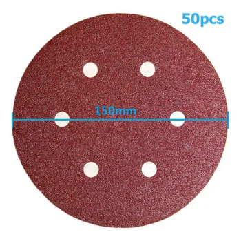 

50Pcs 6 Holes Round Shape Grinding Sanding Discs Hook Loop Sandpaper Pad 240grit 6 Holes, Round Shape, Grinding Accessories